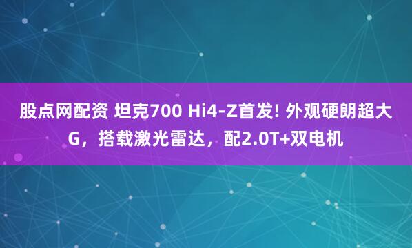 股点网配资 坦克700 Hi4-Z首发! 外观硬朗超大G，搭载激光雷达，配2.0T+双电机